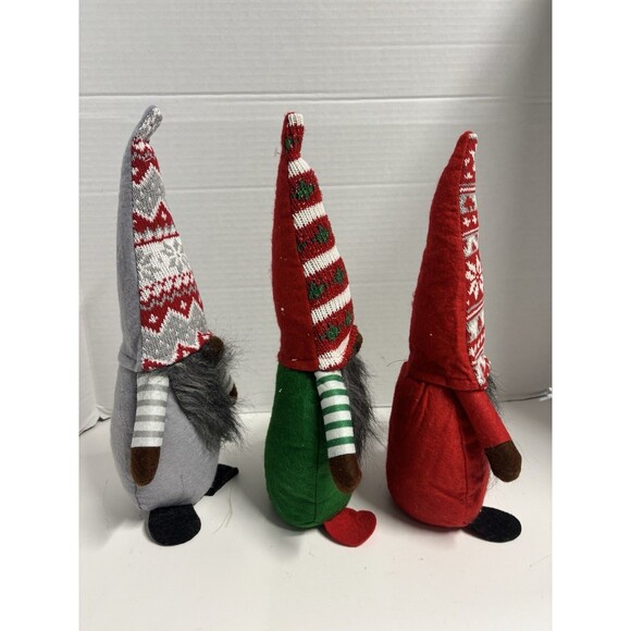Christmas Plush Gnomes Lot Of 3 Adjustable 14” - Picture 2 of 7
